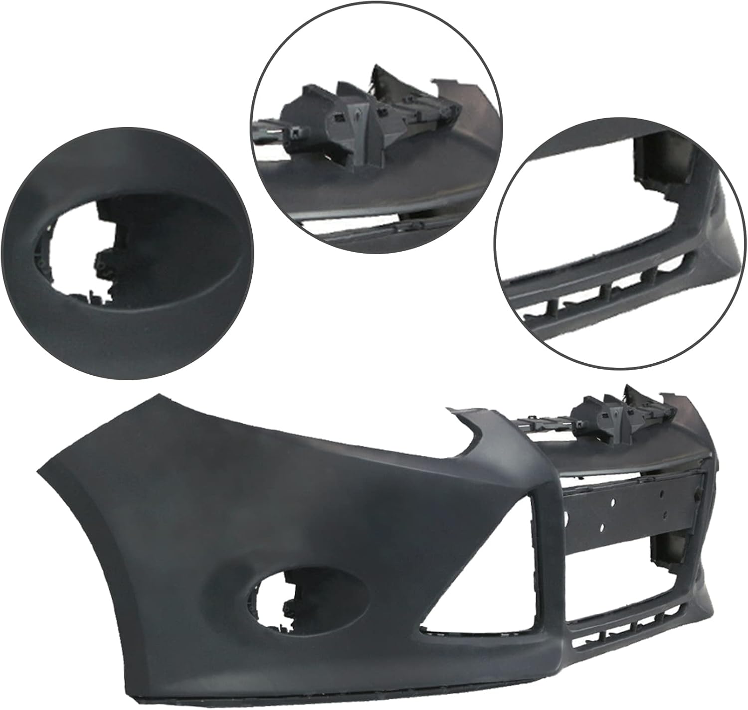 Front Bumper Cover Replacement for Focus Sedan Hatchback 4-Door 2012 2013 2014, Black