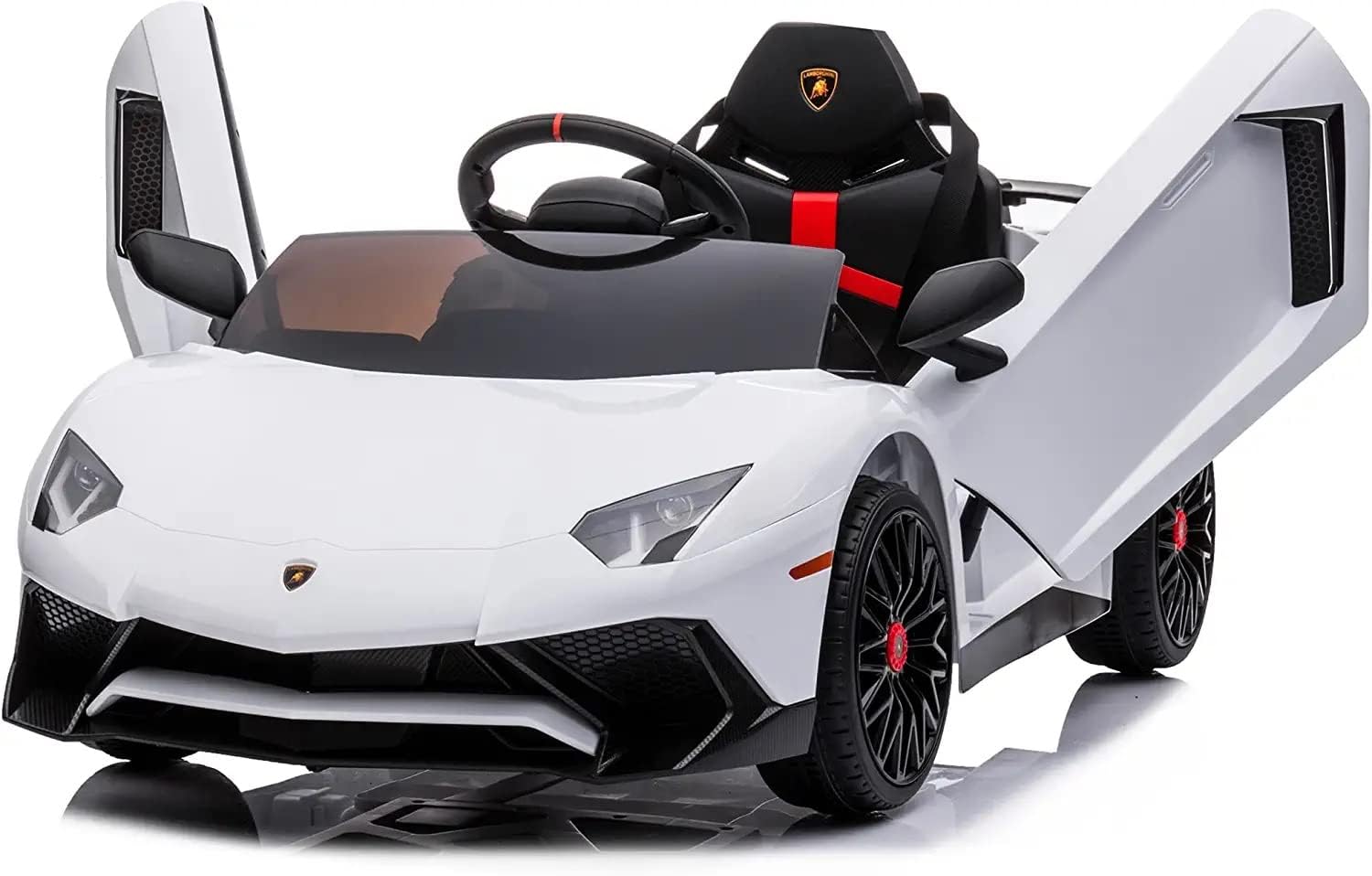 Baybee Licensed Aventador Battery Operated Car for Kids, Ride on Toys Kids Car with Remote, Music, Light & USB | Baby Big Electric Car | Battery Car for Kids to Drive 2 to 6 Years Boys Girls (White)