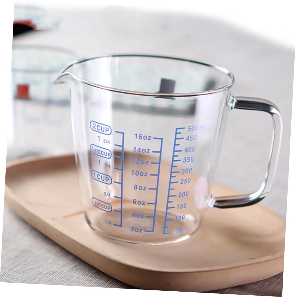 Tasses à Mesurer en Verre 3 Pièces 250ml et 500ml avec Poignée | Doseur Pratique, Design Confortable, pour Liquide et Espresso, Lot Adapté aux Usages la Cuisine