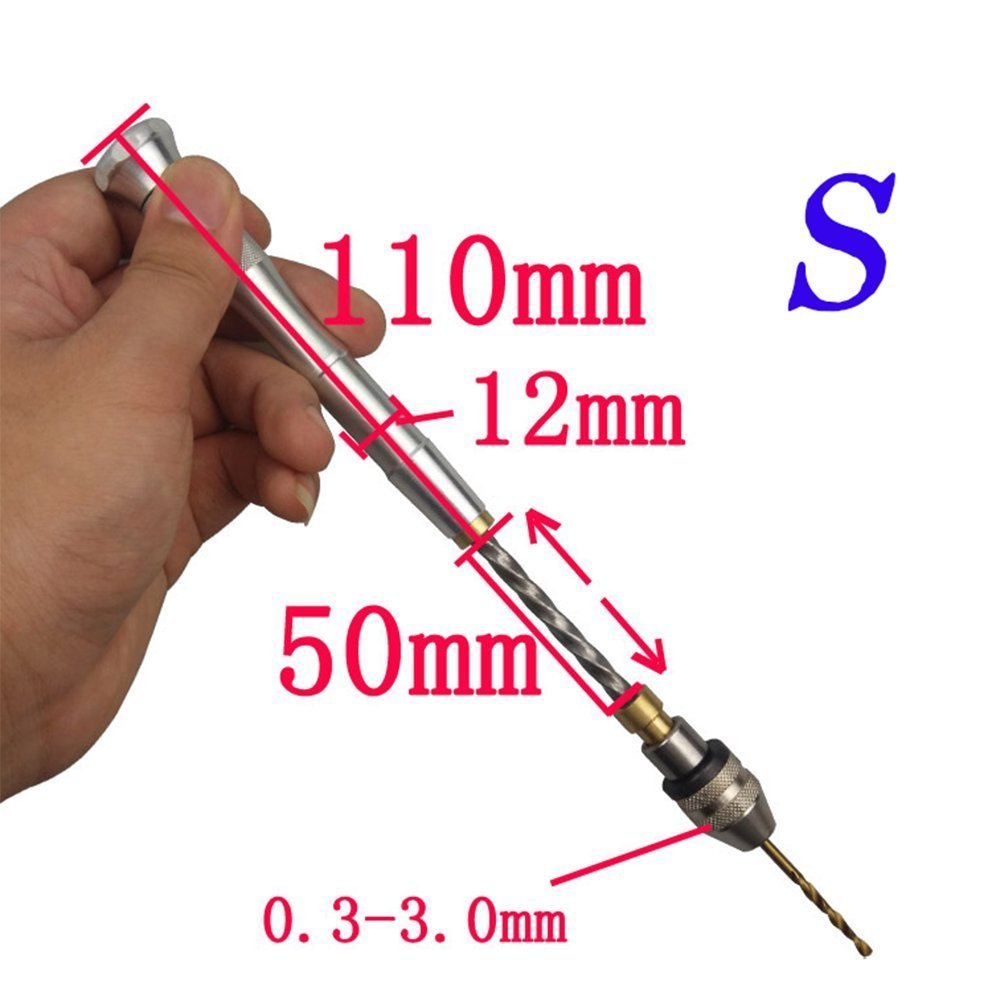 Aquiver Hand twist drill Manual drilling drill Mini hand drill?No drill bit? (S)