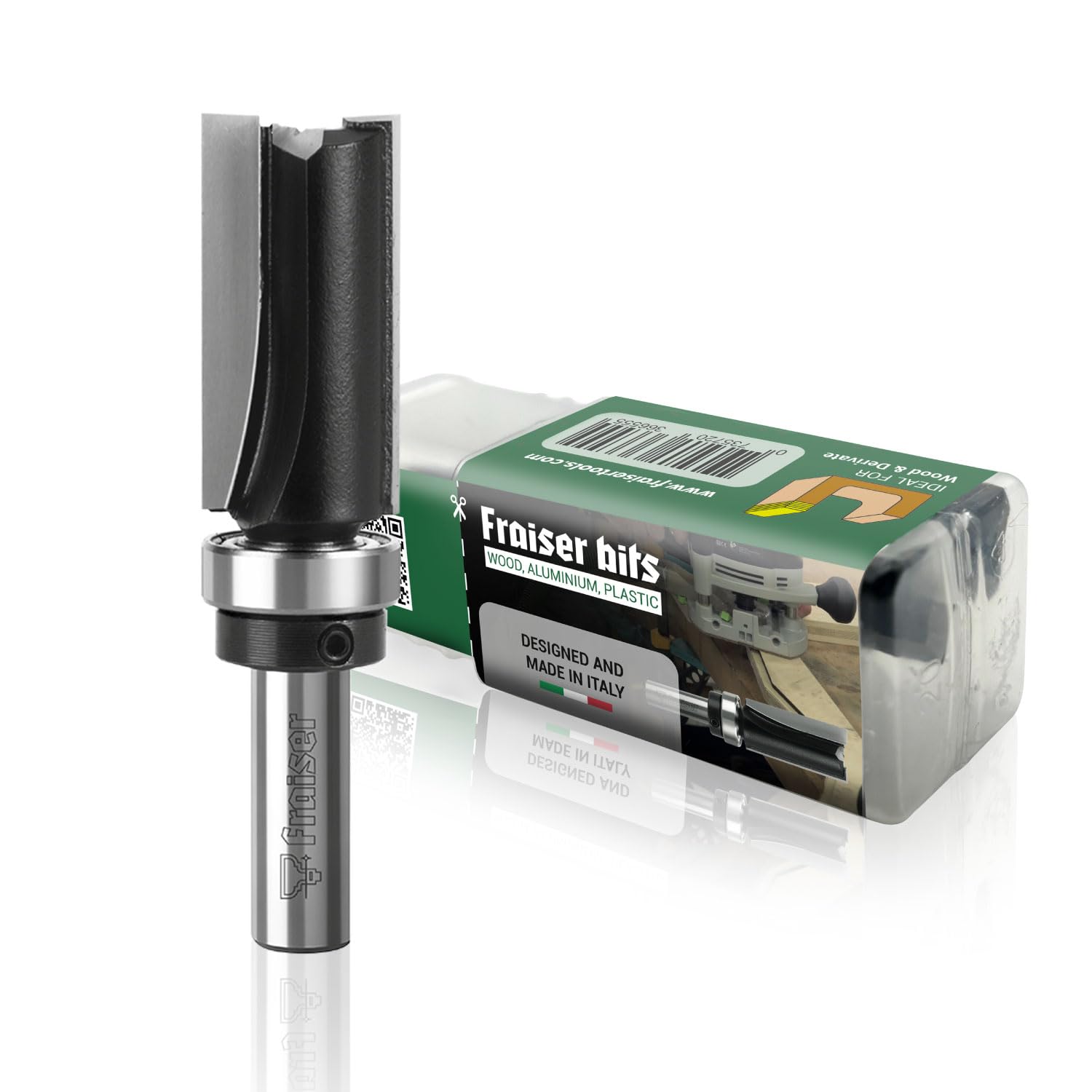 Fraiser - Fresa a copiare con cuscinetto per legno, diametro 16 mm, gambo 8 mm, per fresatrice verticale e rifilatore