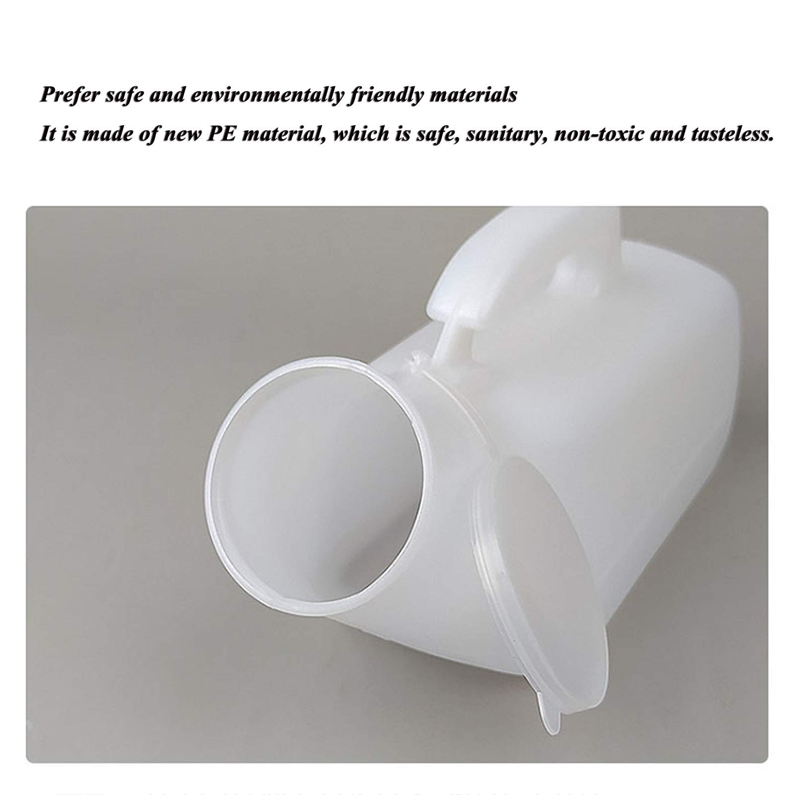 Orinal Masculino, Botella de orina for incontinencia de Cuello Largo, plástico Transparente, Dispositivo a Prueba de derrames de 1200 ml, Botella portátil for Orinal, Tapa a presión Conveniente