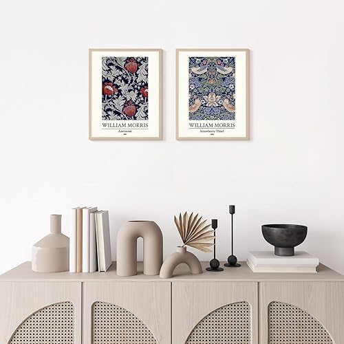 Miniatura 7 de Lienzo enmarcado para pared, diseño de flor de anémona de William Morris, ilustraciones culturales históricas, póster de plantas, impresiones