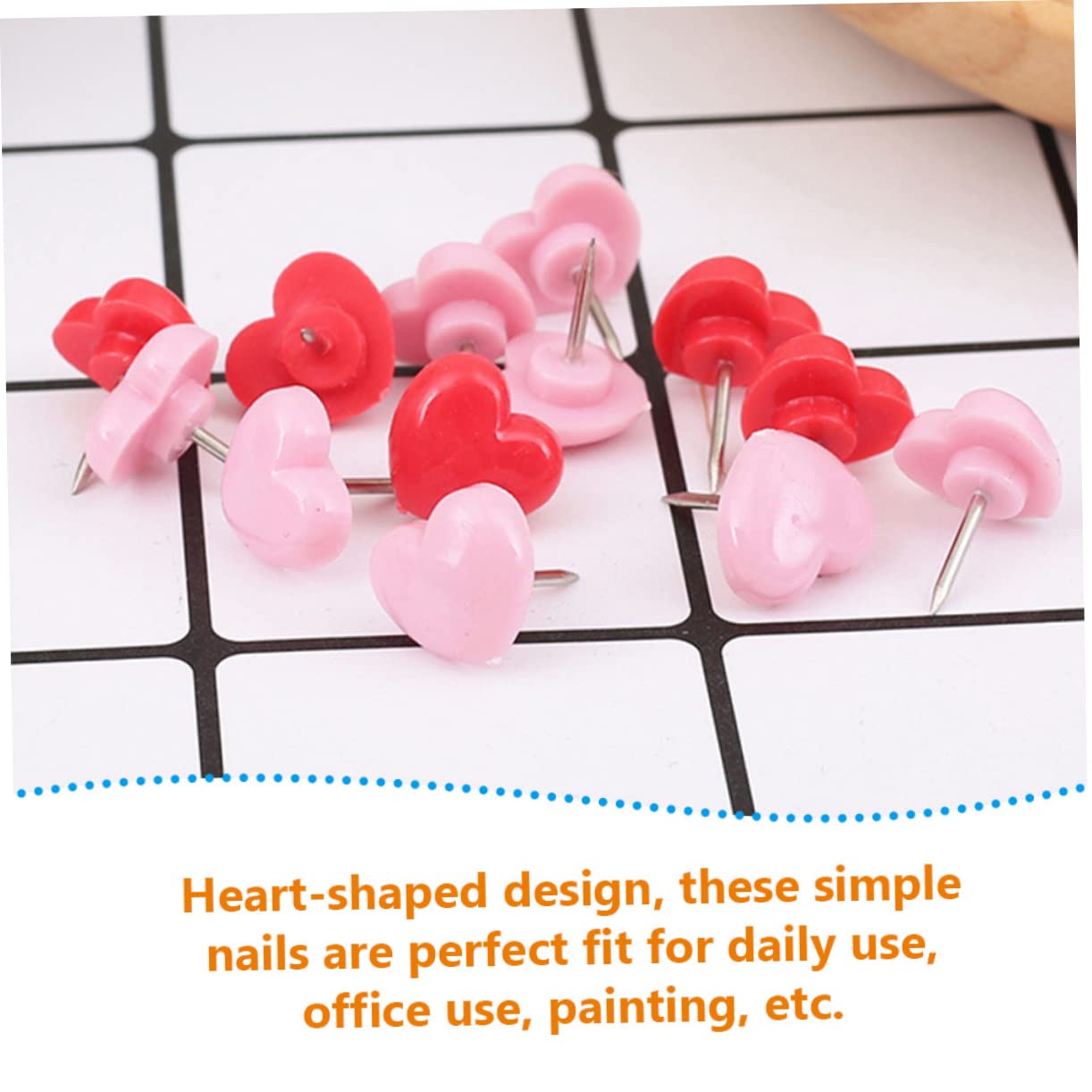 Chinchetas De Corcho Forma De Corazón Tachuelas De para Tablero De Anuncios Suministro De Oficina y Decoración De Pared
