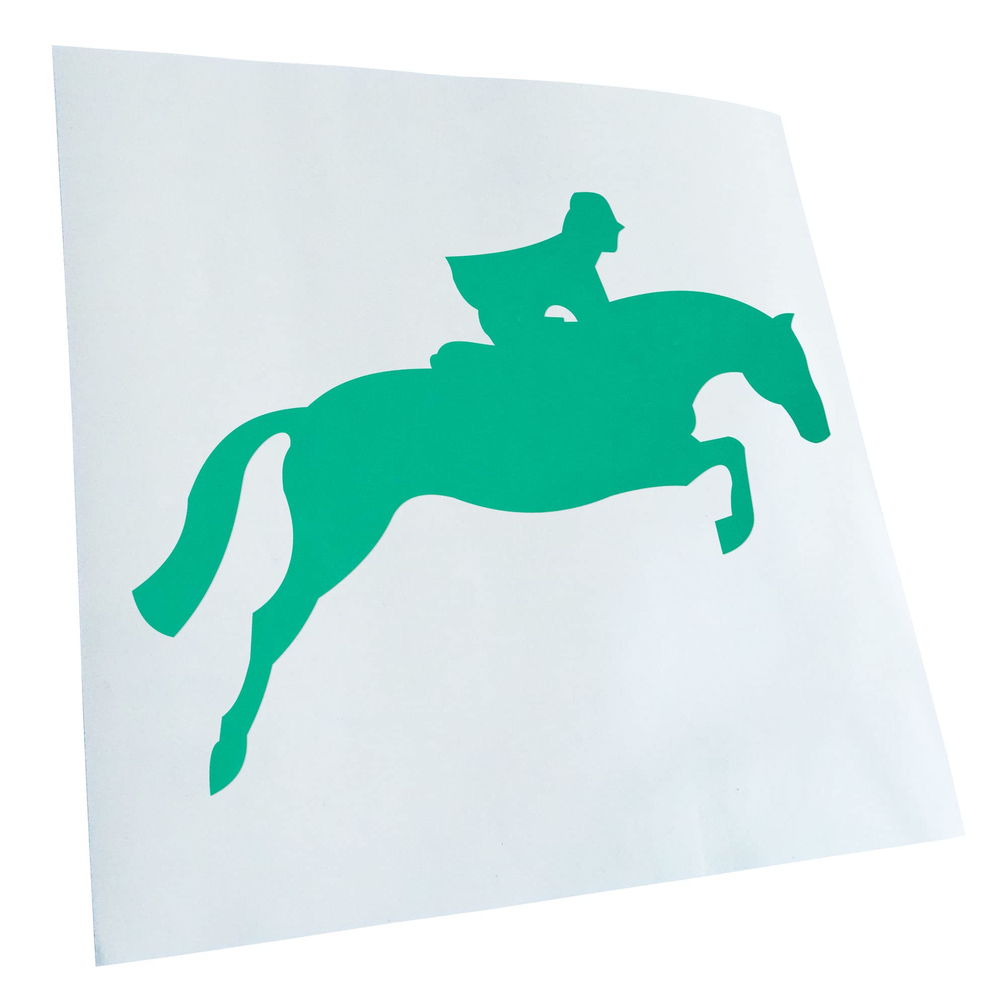 Kiwistar - Car Sticker - Turquoise - 40 x 31 cm Jumping - Showjumping - Free - Rear Window Car Sticker Weatherproof for Car Truck Moped Truck - Sticker Exterior Self-Adhesive Tuning Accessories for