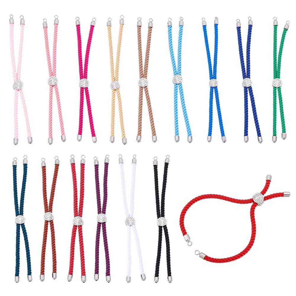 Pulseras de cordón ajustable semiacabadas de nailon para un diseño de joyas rápido 1