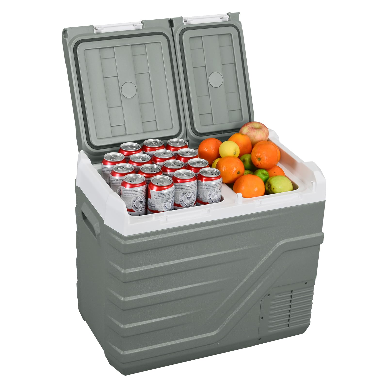 Alpicool Frigorifero Portatile Elettrico 39L, Frigoriferi per Auto 12V /24V DC 100~240 Volt AC Doppia zona Frigo Camper, Mini Frigo da Campeggio per Camion, Barca, Viaggio, Picnic -20℃~20 ℃