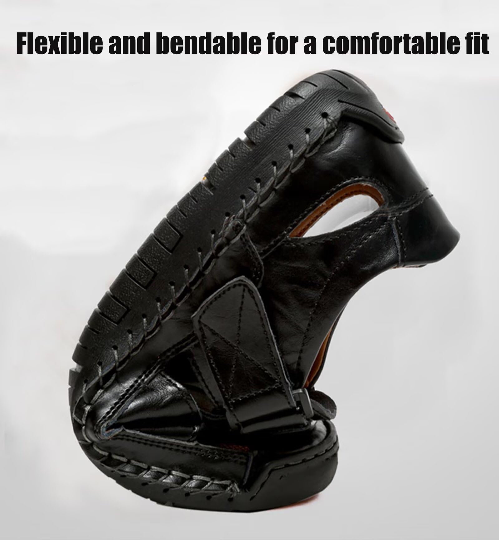 Generisch Herren Sandalen Leder Geschlossen Fisherman Sandalen Sommer Bequeme Freizeitsandalen Herrenschuhe Schwarz Braun