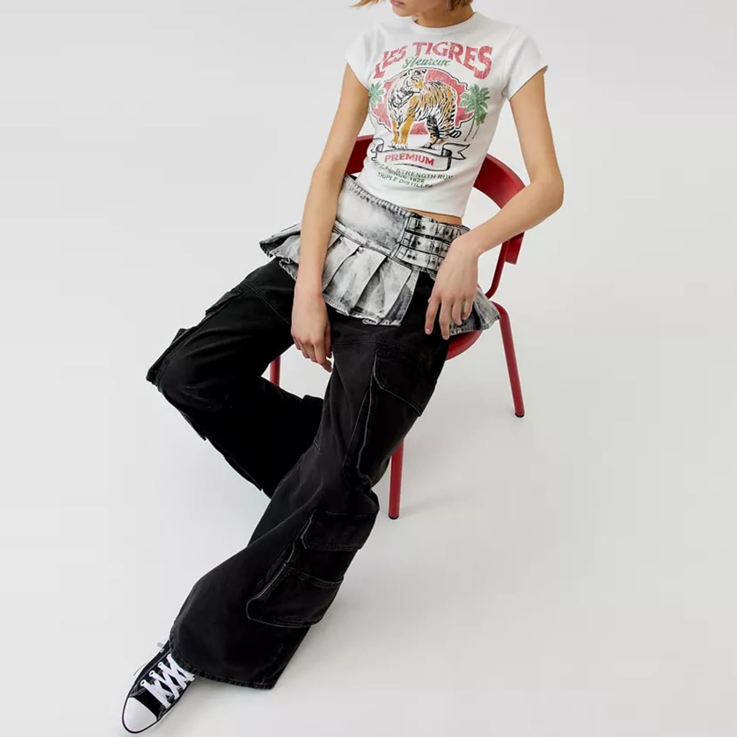 Graphic Baby Tees for Women Y2k Short Sleeve Floral Print Crop Tops Vintage Aesthetic Summer Teens Girl T-Shirt - Image 4