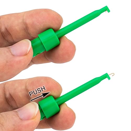 Miniatura 2 de PAGOW 10 pinzas de gancho de prueba multímetro prueba eléctrica colorida sonda de agarre de prueba para probar componentes electrónicos mini clips