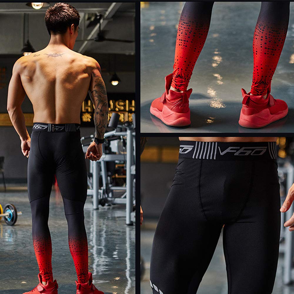 Muscle Alive Hombres Gimnasio Culturismo Compresión Leggins Medias Rutina de Ejercicio Aptitud Pantalones Capa Base Fresco y seco