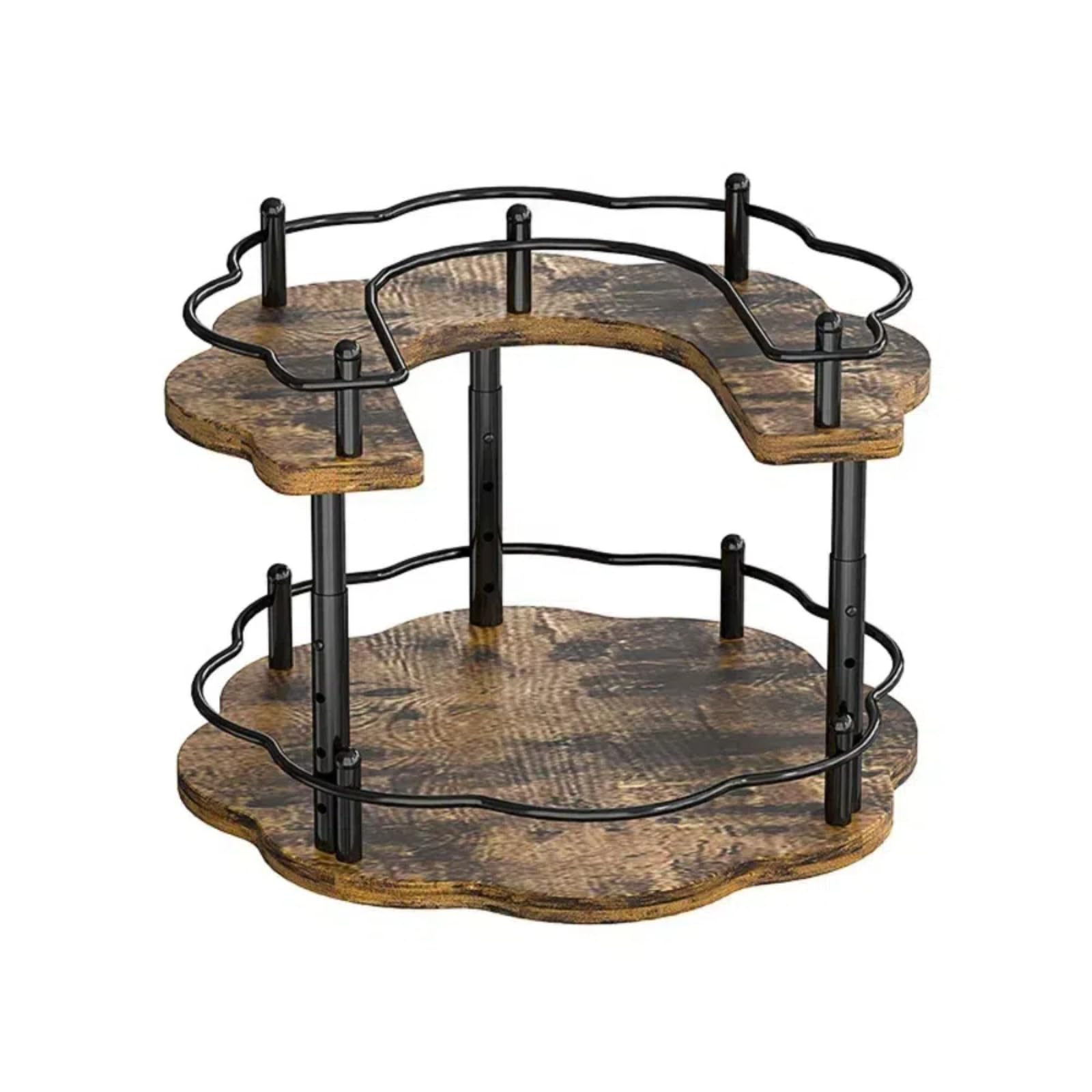2-Tier Wooden Lazy Susan Turntable Organizer