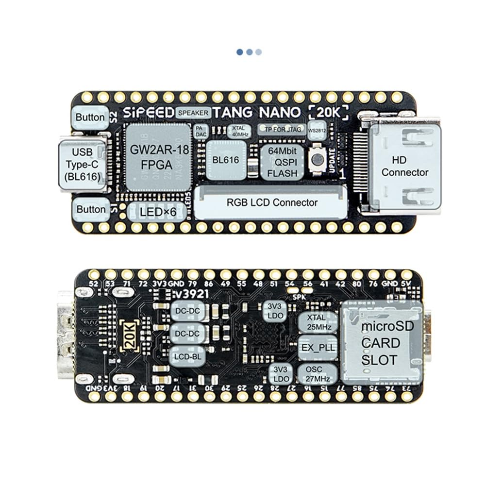 Carte de Développement Nano 20K FPGA RISC-V Linux, Lecteur de Jeux Rétro, Compatible Écran LCD RGB, Carte TF, 64 Mbit SDRAM, 20K LUT4