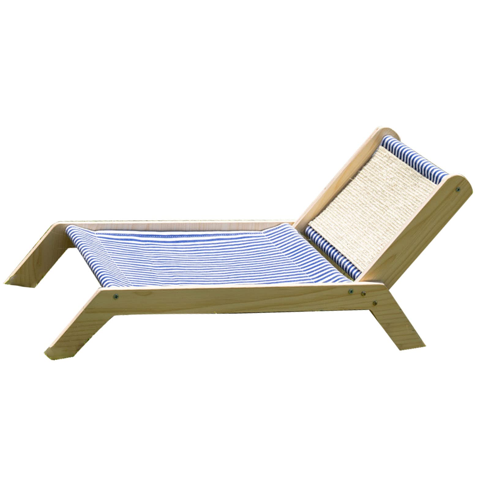 Pssopp Katzen-Hängematte, Katzenbett-Hängematte, Katzen-Strandstuhl, Sommer, Ganzjährig, Erhöhtes Katzenbett mit Sisal-Kratzer für Drinnen und Draußen (Strandstuhl)