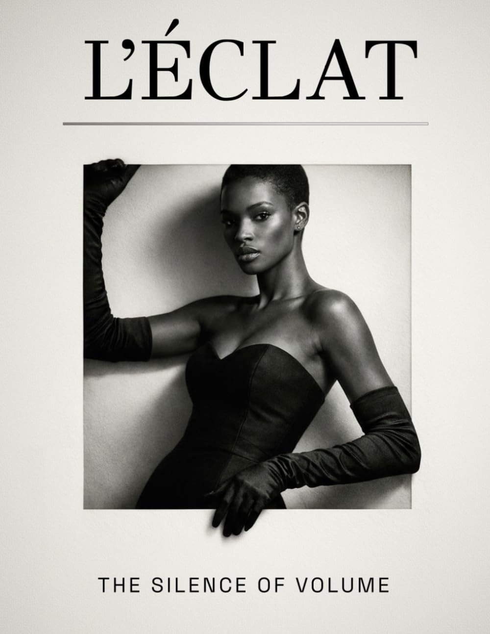 L'Éclat: Decorative Fashion Book for Home Decor – Black Woman Edition – Modern Luxury Aesthetic Prop for Styling Shelves, Coffee Tables & Entryways – ... Art Cover (Black & White) (Fake Magazines)