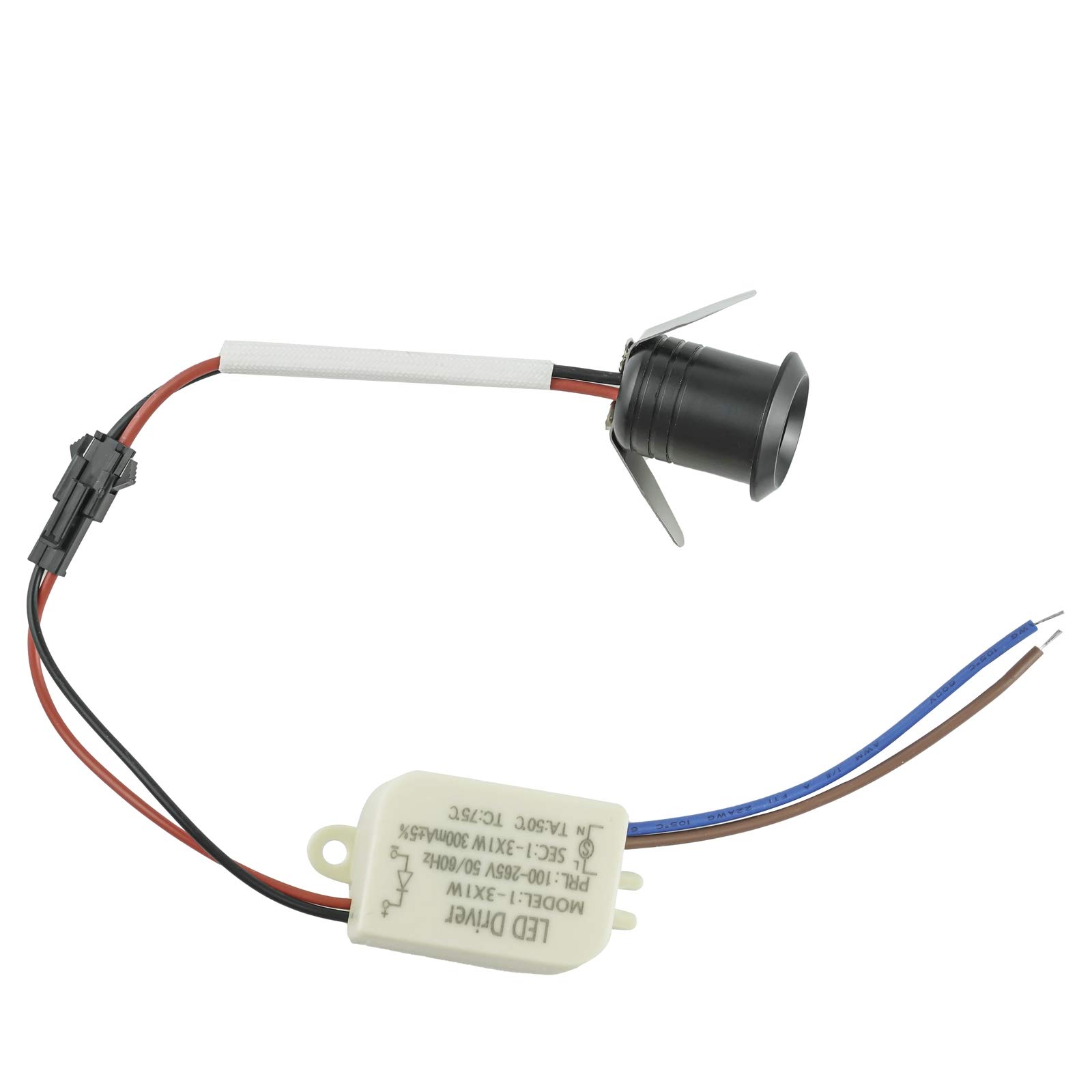 Downlight Led Empotrable, Foco Empotrable LED Mini Downlight de Techo con Transformador para Gabinete de Vino, Gabinete de Joyería, 10PCS, 1W 90-265V AC[Clase energética A++] (Black, Blanco Cálido)