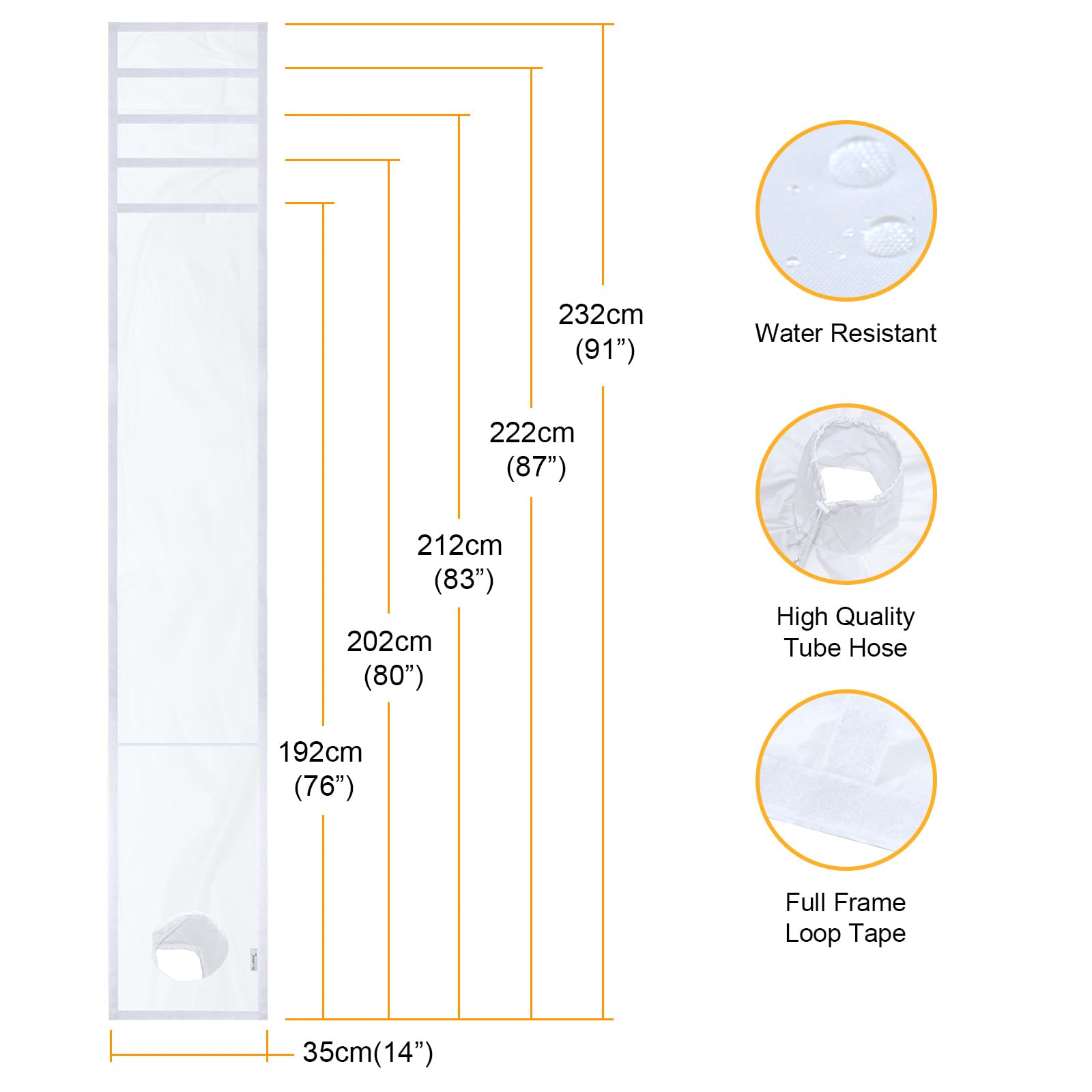 HOOMEE Joint de porte avec tube pour climatiseur portable, design pour portes coulissantes (35,6 x 231,1 cm HOOMEE Joint de porte avec tube pour climatiseur portable, design pour portes coulissantes (35,6 x 231,1 cm