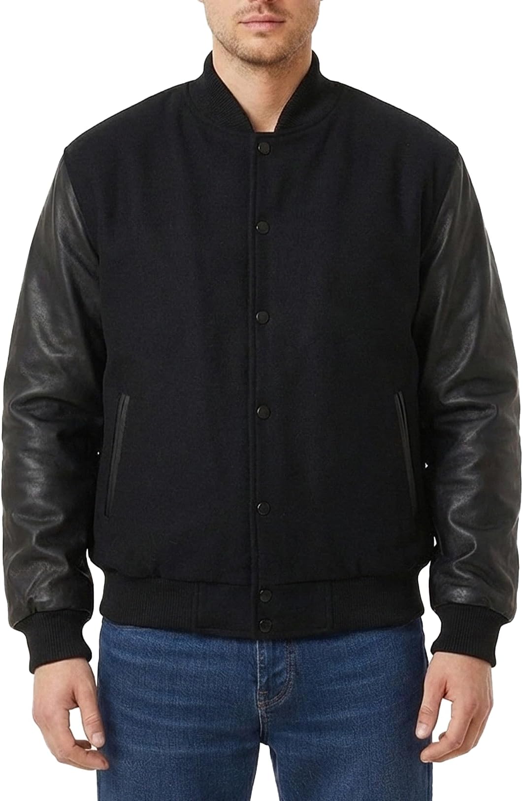 Hotline Miami Varsity Letterman Brown Wool Letter B Patch Flight Bomber Jacket