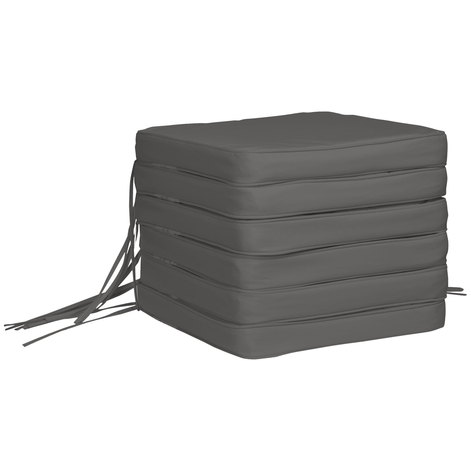 Outsunny Juego de 6 Cojines de Silla de jardín con Sujetadores, 42 x 42 cm, para Silla de Comedor, Color Gris