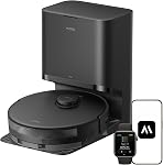 Aspirateur et nettoyeur robot Mova E30 Pro Plus avec base d'auto-vidage, aspiration puissante de 19000Pa, sac à poussière de 5L capacité de 90 jours, DuoBrush anti-enchevêtrement, nettoyage extensif avec brosse latérale