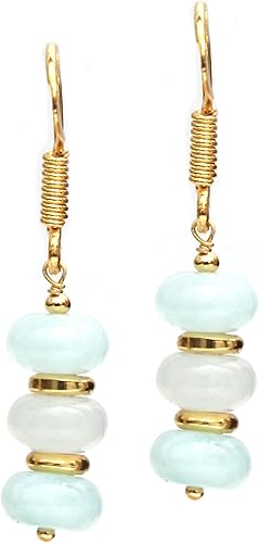 Miniatura 176 de Gempires - Aretes ligeros con cuentas hechas a mano, hipoalergénicos, chapados en oro, aretes colgantes para mujer