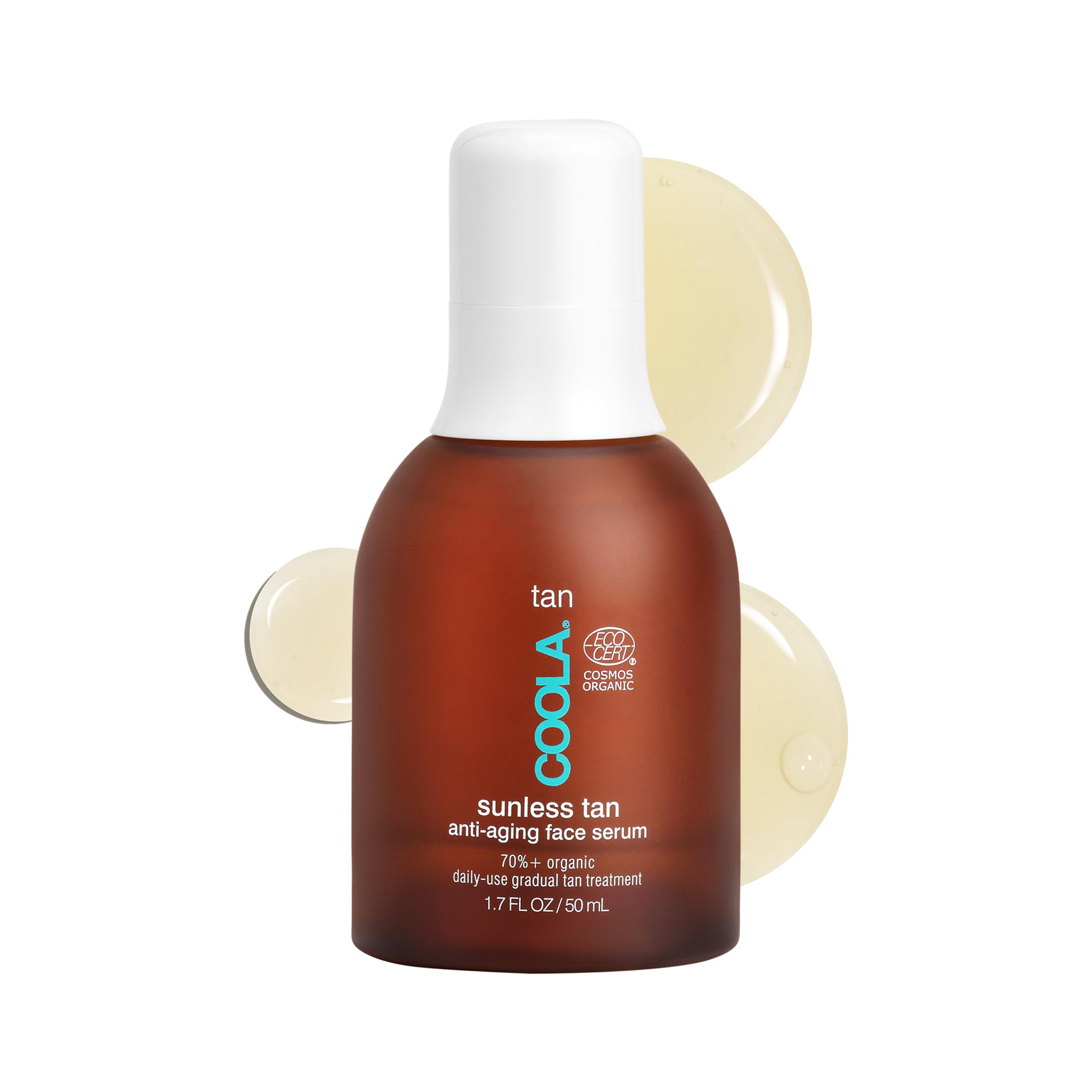 COOLA Organic Sunless Self Tanner Face Serum, Dermatologist Tested Anti-Aging Skin Care Infused with Hyaluronic Acid, Vegan and Non-GMO, Piña Colada, 1.7 Fl Oz