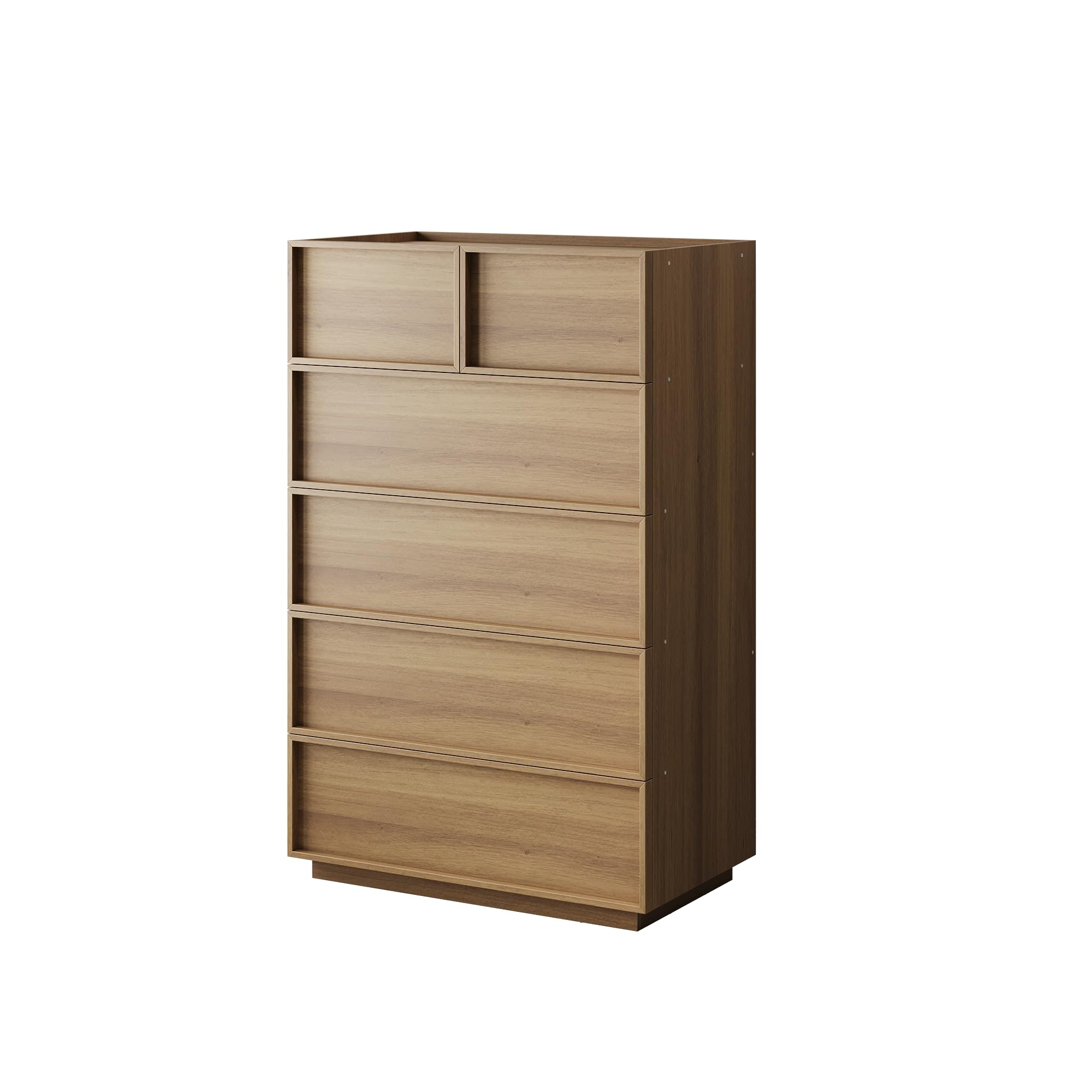 Azkoeesy Cassettiera Moderna con 6 Cassetti, Effetto Quercia, 80x48x127,5 cm, Mobile Organizzatore per Soggiorno e Camera da Letto (80 x 48 x 127 cm)