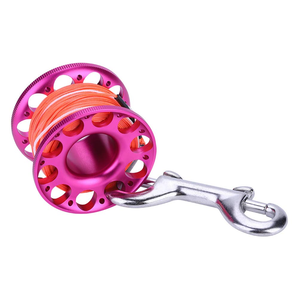 RiToEasysports Bobine de Ligne de Plongée Légère en Aluminium de 30 M avec Mousqueton en Acier Inoxydable pour la Plongée sous-Marine