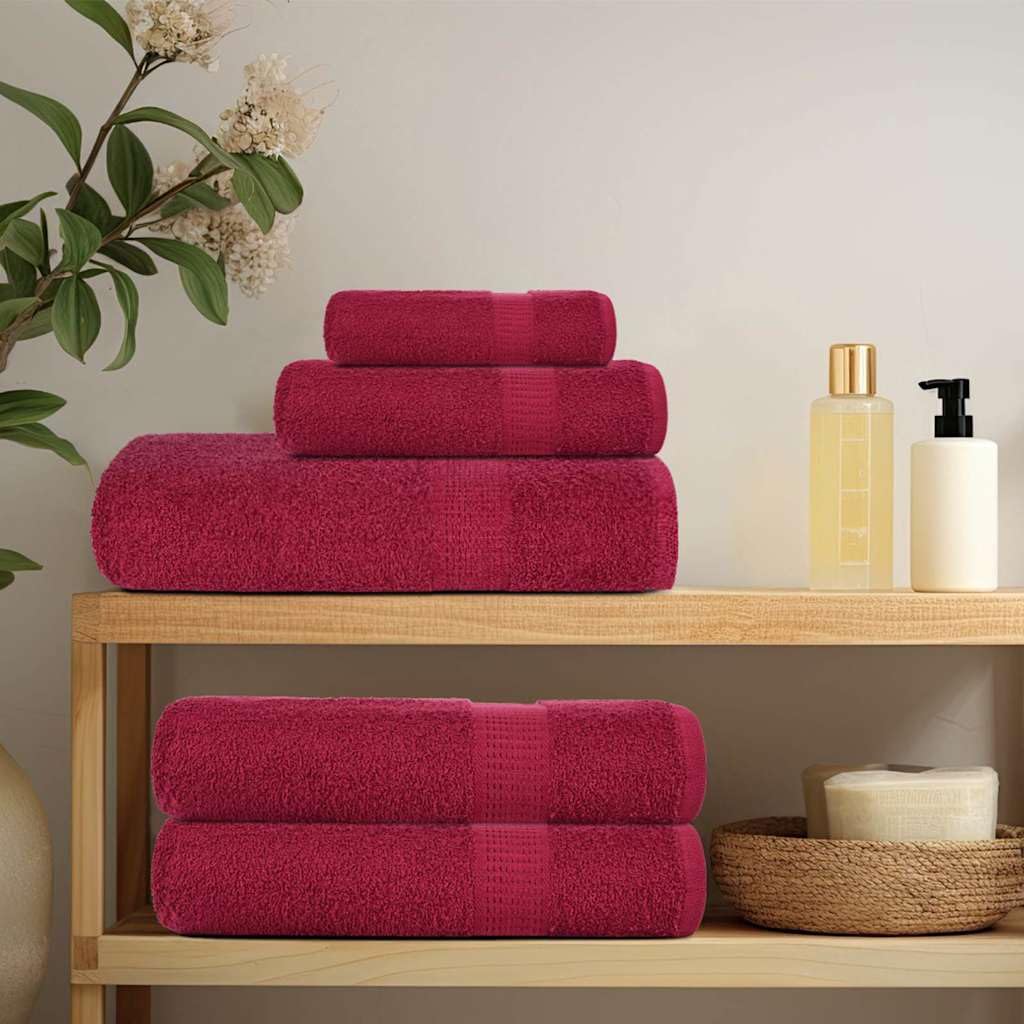 Saunatücher FROGN 4 Stück Bordeaux 80x200 cm 360 g/m² Baumwolle saugfähig weich mit Schlaufe für Sauna, Bad, Fitness, Strand, Wellness, Reise, Hotel, Sport, Körperpflege