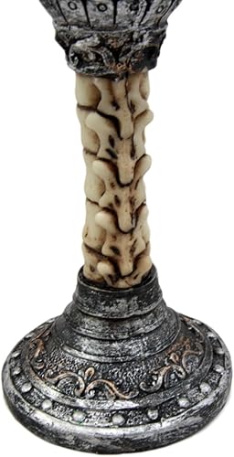 Miniatura 4 de Ebros Gift Calavera general del centurión romano con casco de galea, copa de vino, copa de cáliz, 6 onzas, esqueleto medieval, osario, huesos,