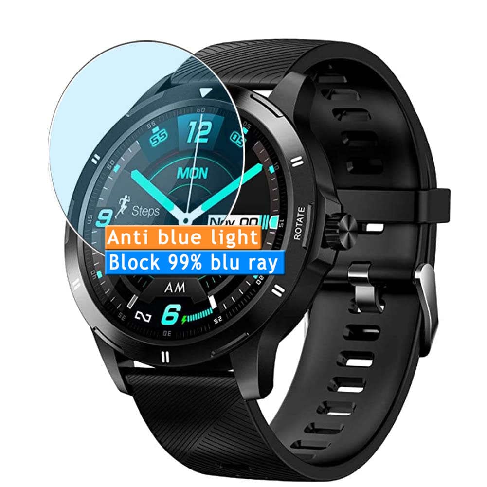 3-Pack Anti Blue Light Screen Protector, compatible with COSULAN K15 1.28" Smartwatch Smart watch TPU Film Protectors Sticker [ Not Tempered Glass ]