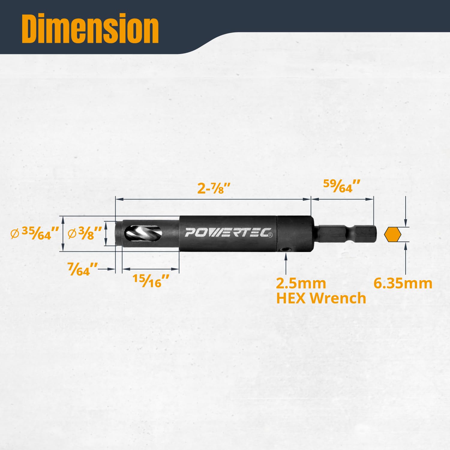 POWERTEC 71653 - Dima per foratura con punta autocentrante da 1/4"