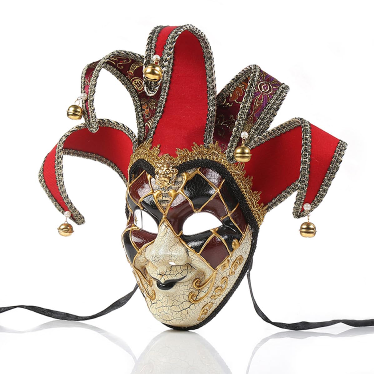 Máscara Veneciana de Cara Completa para Cosplay Diseño Vintage, Material Plástico y Tela, Cómoda de Usar para Representaciones y Exhibiciones
