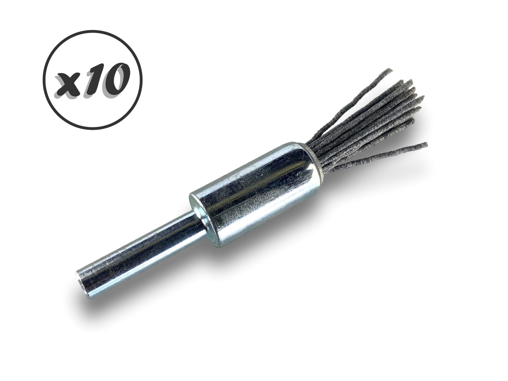 10 sztuk metalowych końcówek obrotowych | Ø 12 mm | wypełnienie NYLON węglik krzemu materiał ścierny ziarnistość 120 | do wiertarek lub wiertarko-wkrętarek | szczotki i bejce | KIBROS 20KR12_120 x 10