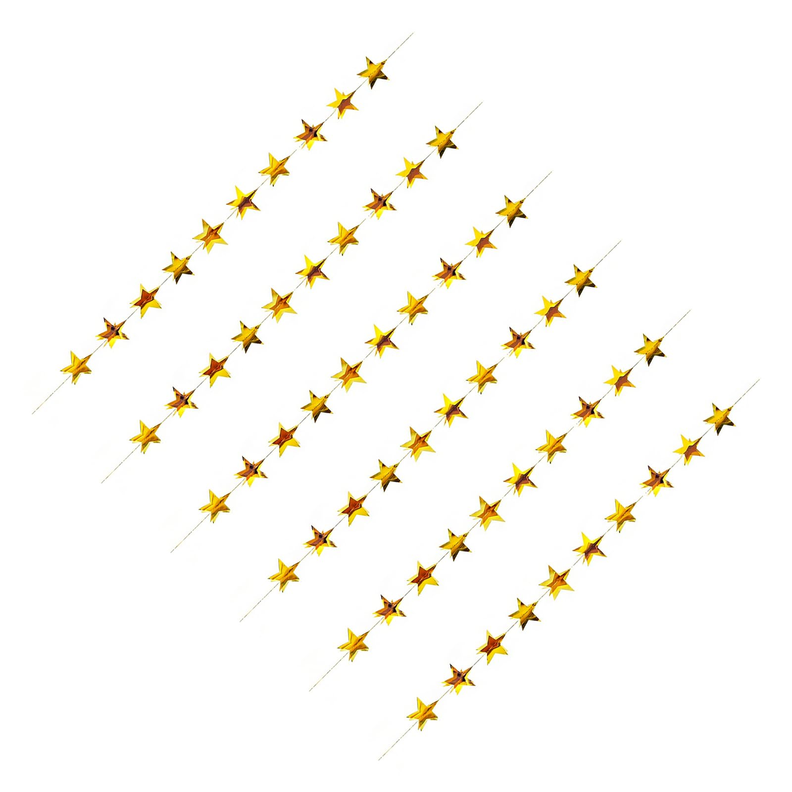 LUCKGONI Shimmering 3D Star Garlands Decoration For Christmas Wedding Birthday Party Decoration Backdrop Accessories