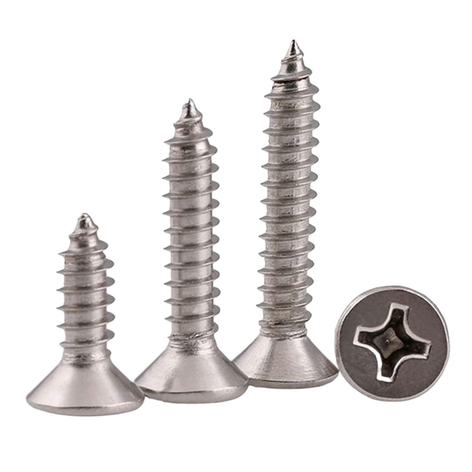 20 tornillos, M4, M5 316 de acero inoxidable con cabeza avellanada en cruz, tornillos planos DIN 7982 ISO 7050 (M5, 12 mm)