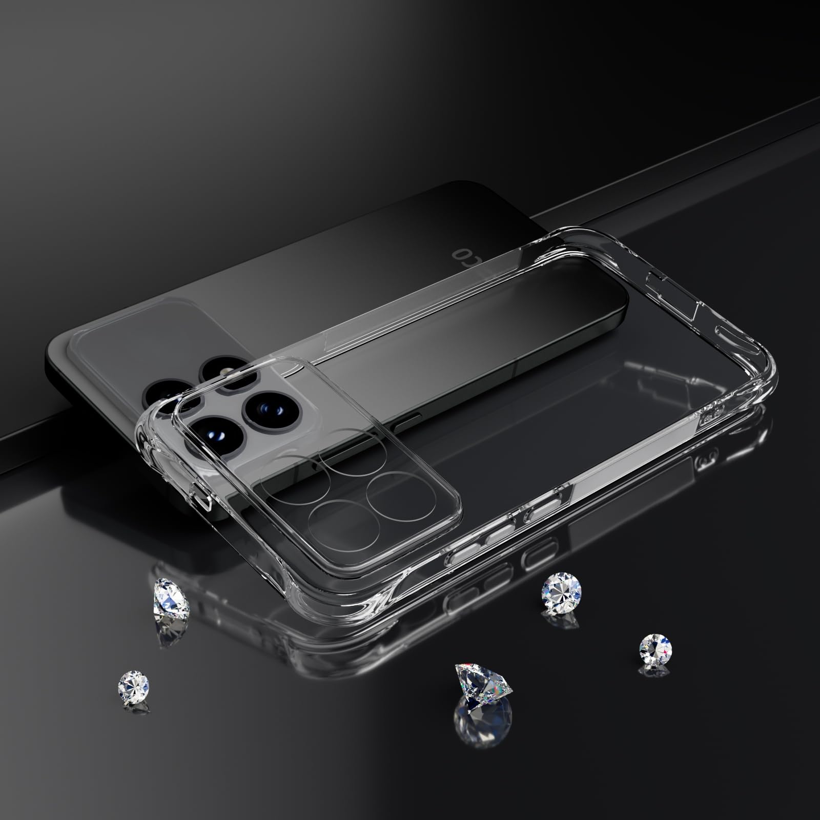 Etui kompatybilne ze sznurkiem Xiaomi Poco F8 Ultra, niebieskie | Etui na telefon ze smyczą, przezroczyste, silikonowe, odporne na uderzenia, poduszki powietrzne, wzmocnione rogi