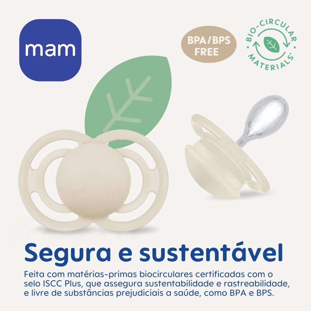MAM Baby Kit com 2 Chupetas Perfect Night Com Botão que Brilha no Escuro e Bico de Silicone Skinsoft para Crianças 6+ Meses Com Caixa Esterilizadora, Azul