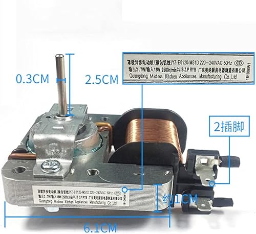 Miniatura 4 de Ventilador de refrigeración del motor del ventilador del horno de microondas para Midea MDT-10CEFYZ-E6120-W51D 220-240V 18W piezas del horno de