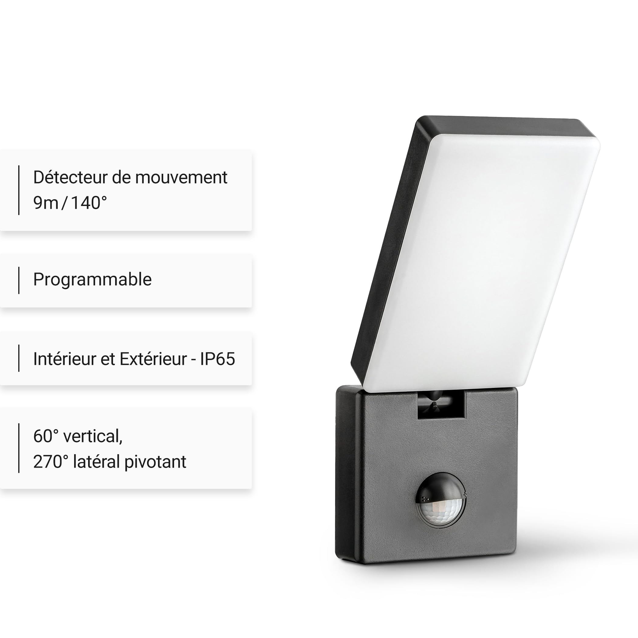 SEBSON LED Luminaire Exterieur avec Detecteur de Mouvement 9m/140°