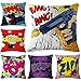 JWEK Fodera per Cuscino 6 Set di Divano Abbraccio Federa Pop Art Palloncino Abbraccio Federa Moda Lino Federa Decorazione della casa Divano Auto Federa Decorativa 45X45 cm