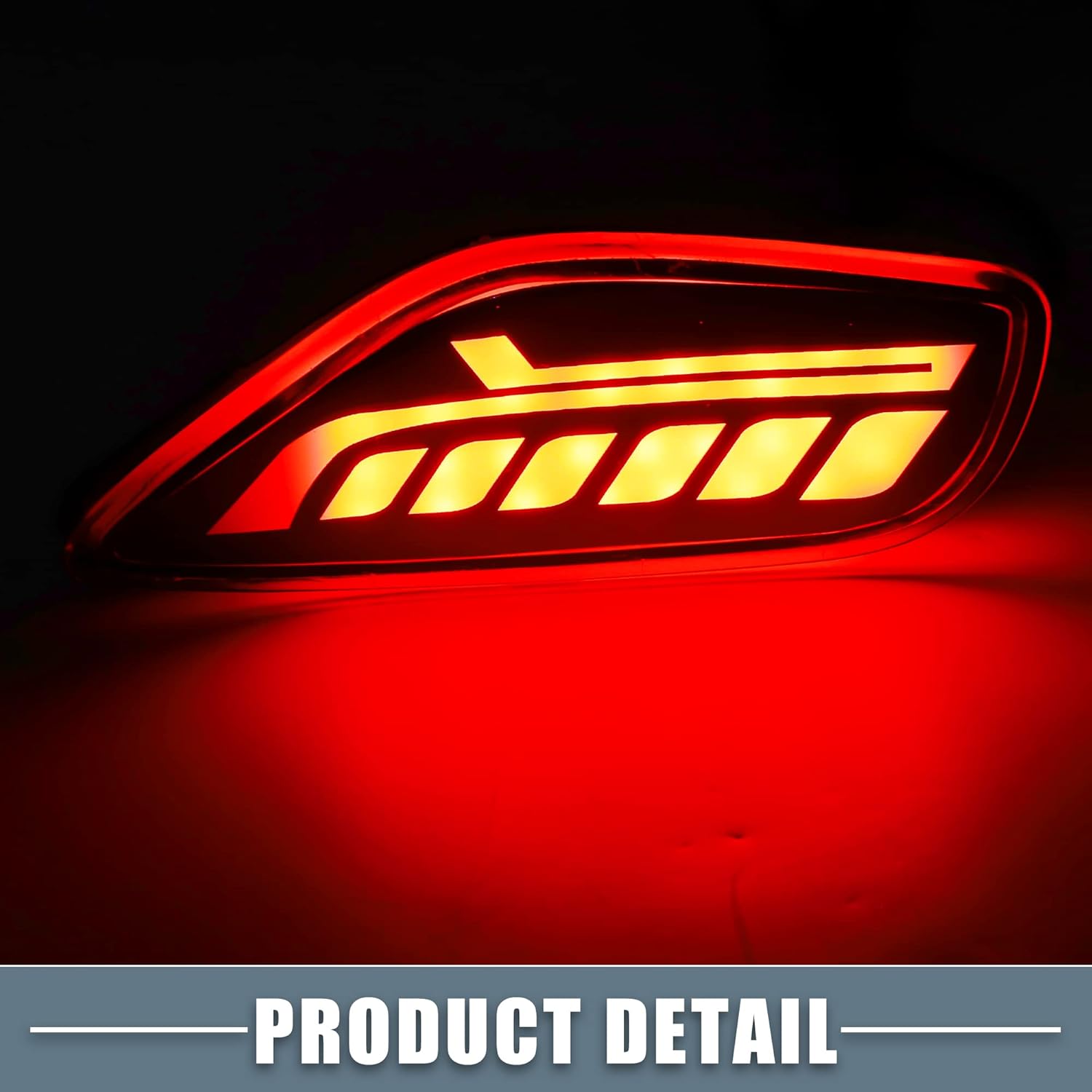 Rear Bumper Reflector Fog Brake Tail Turn Signal Light Red Yellow LED for Kia Seltos 2019-2021 Plastic Red Smoked Lens (Set of 2)