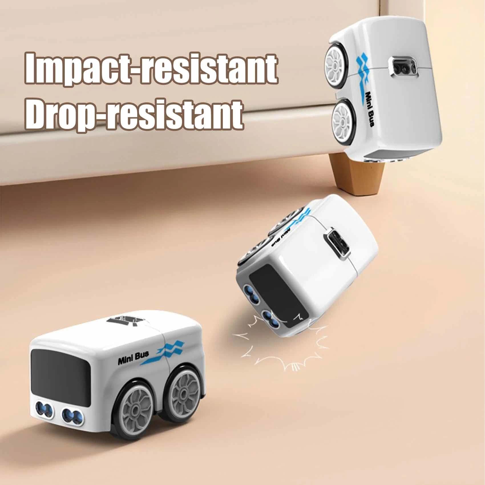 YUNFAN MinibúS RC MáGico,Coche con Sensor Remoto Mejorado 2026,Trazado LíNeas AutomáTico con EvitacióN AutomáTica,Coche Que Sigue LíNeas Dibujadas,AutobúS Juguete Controlado Inteligentemente(Azul)