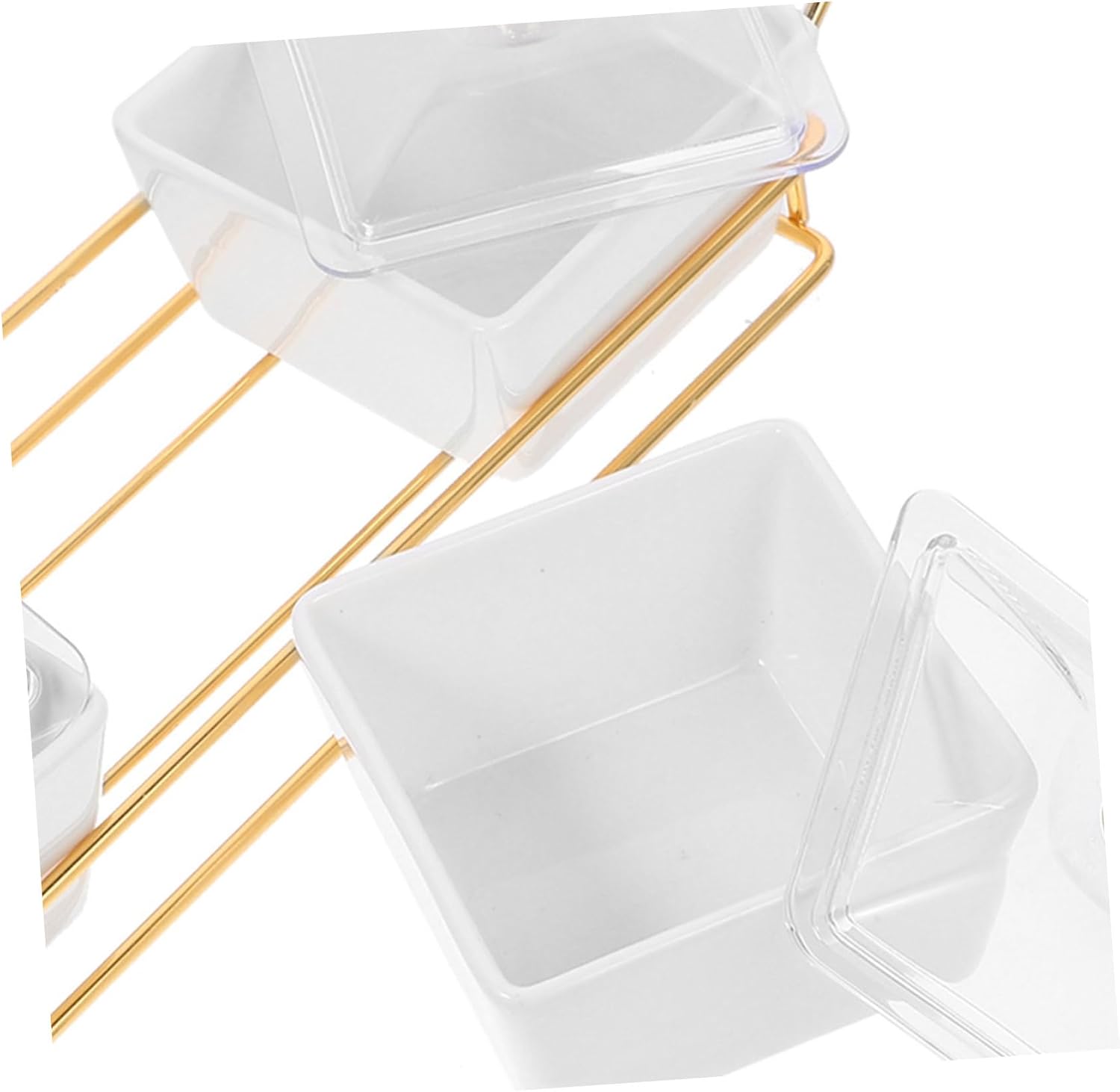 Three Grid Ceramic Candy Tray with Lid, White Divided Snack Bowl