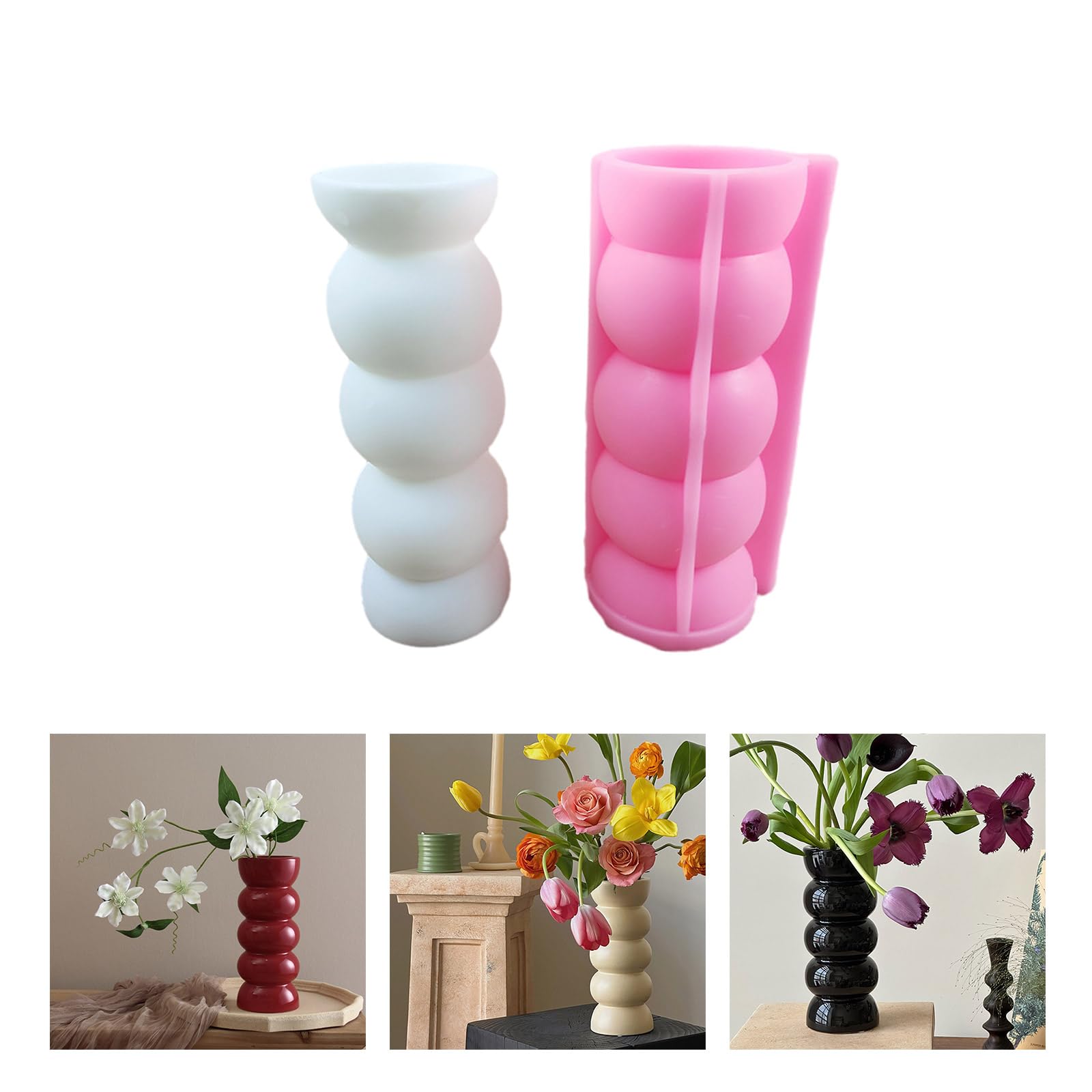Stampo in silicone flessibile per vasi di fiori in resina riutilizzabile stampi in cemento vasi in gesso progetti artigianali per realizzare vasi in silicone