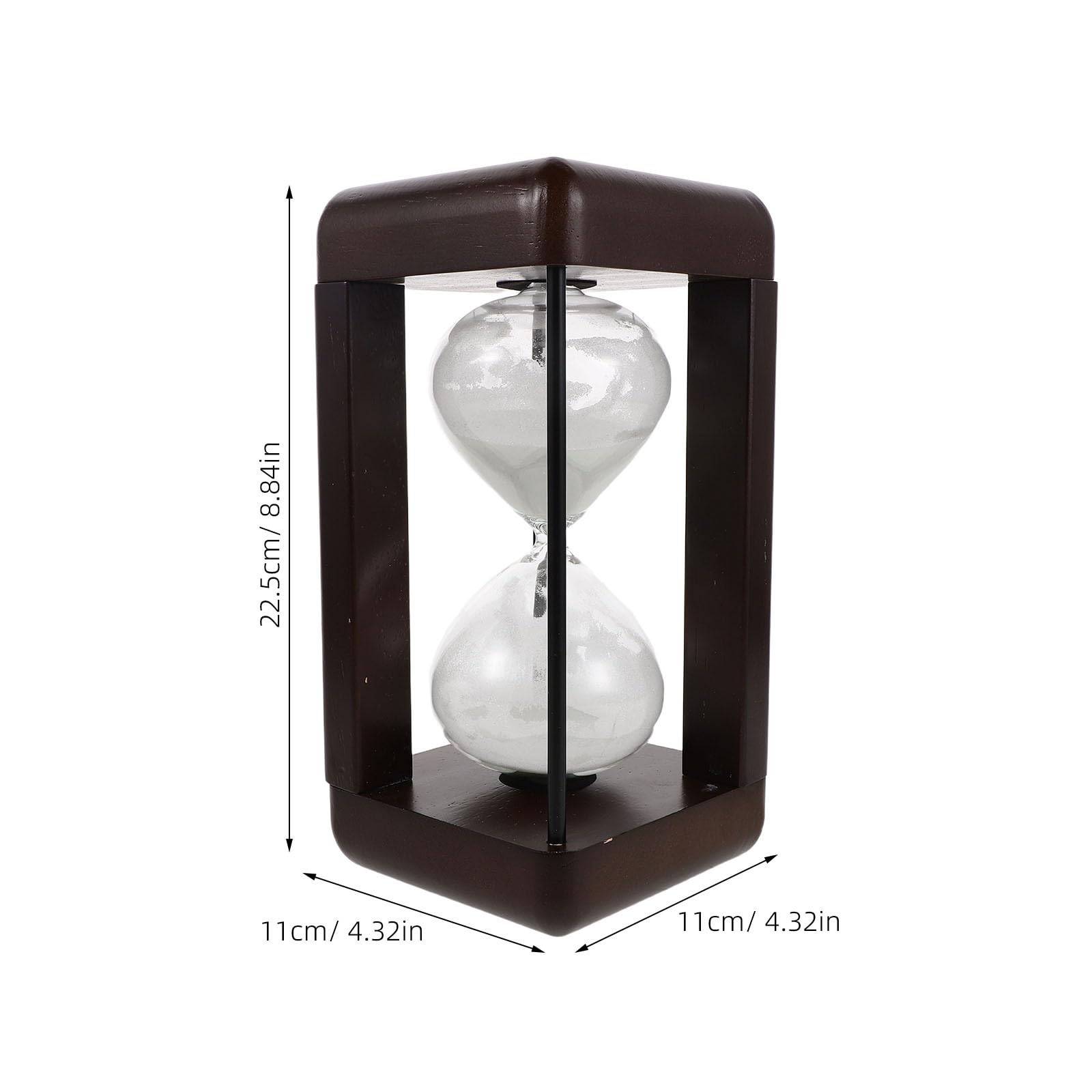 Zerodeko Tisch Sanduhr Ornament aus Glas und Holz 60 Minuten Sanduhr Weiß Vintage Deko für Büro und Outdoor Events