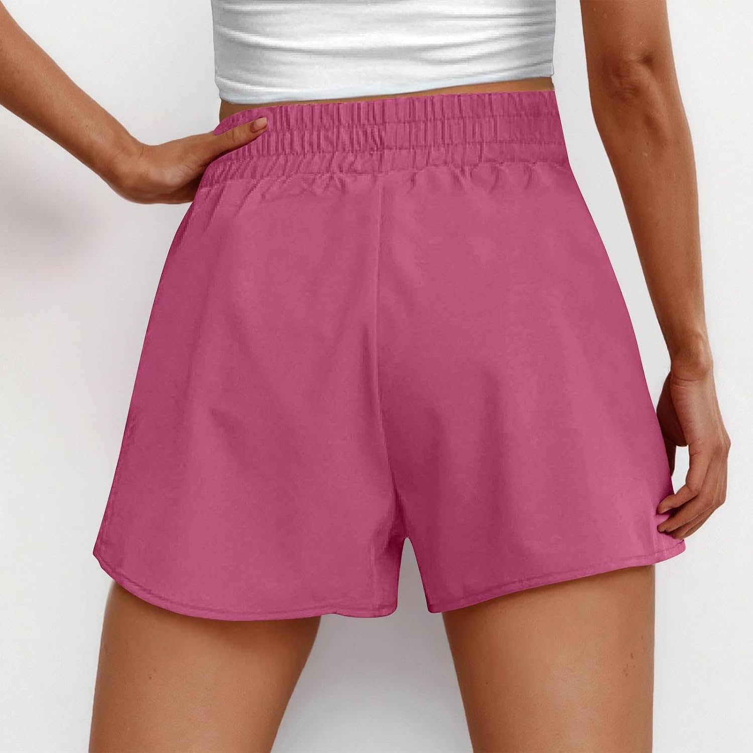 Athletic Shorts for Women High Waisted Quick Dry Loose Running Short Pants Workout Gym Track Short with Zip Pocket
