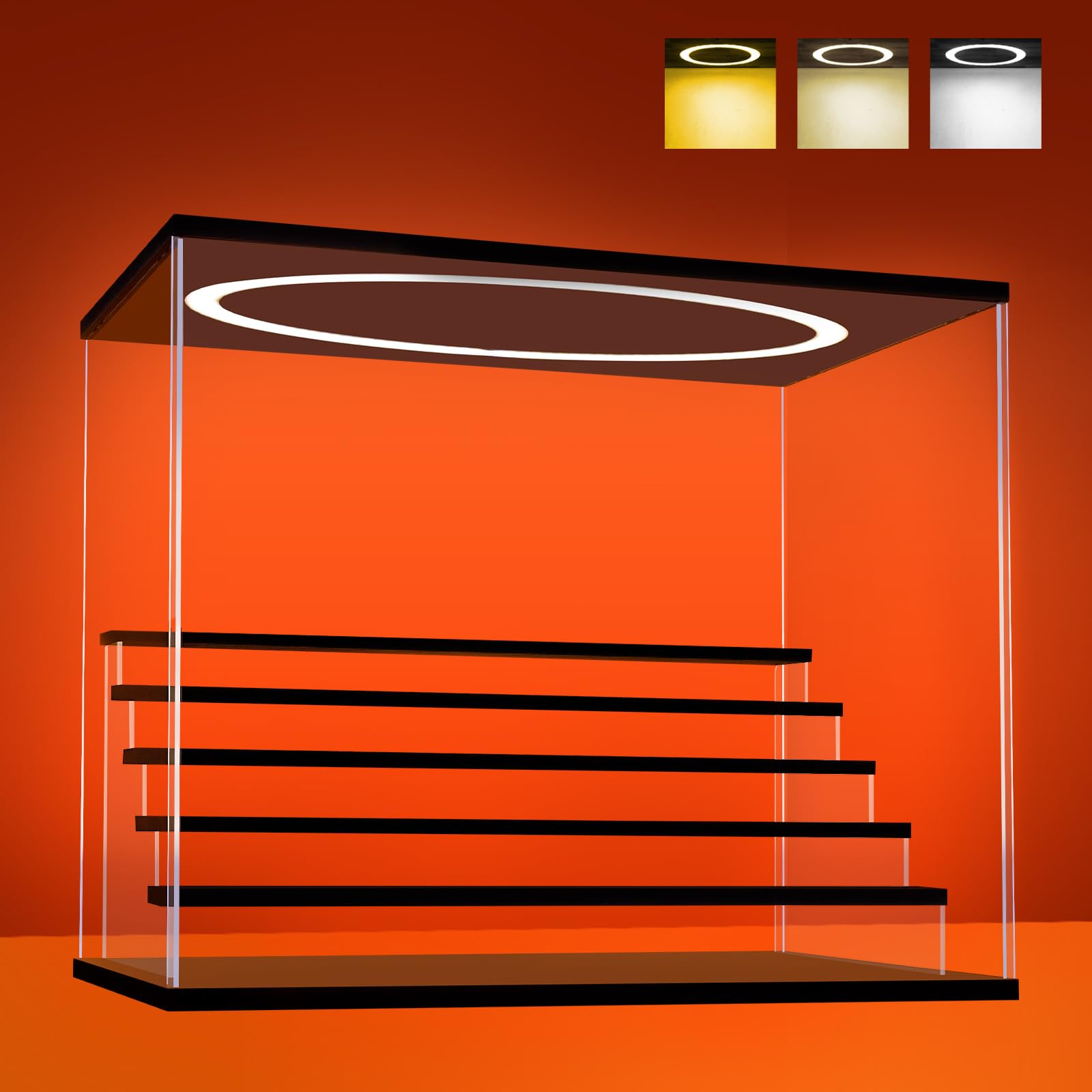 DORYBEN Acrylic Display Case with LED Light