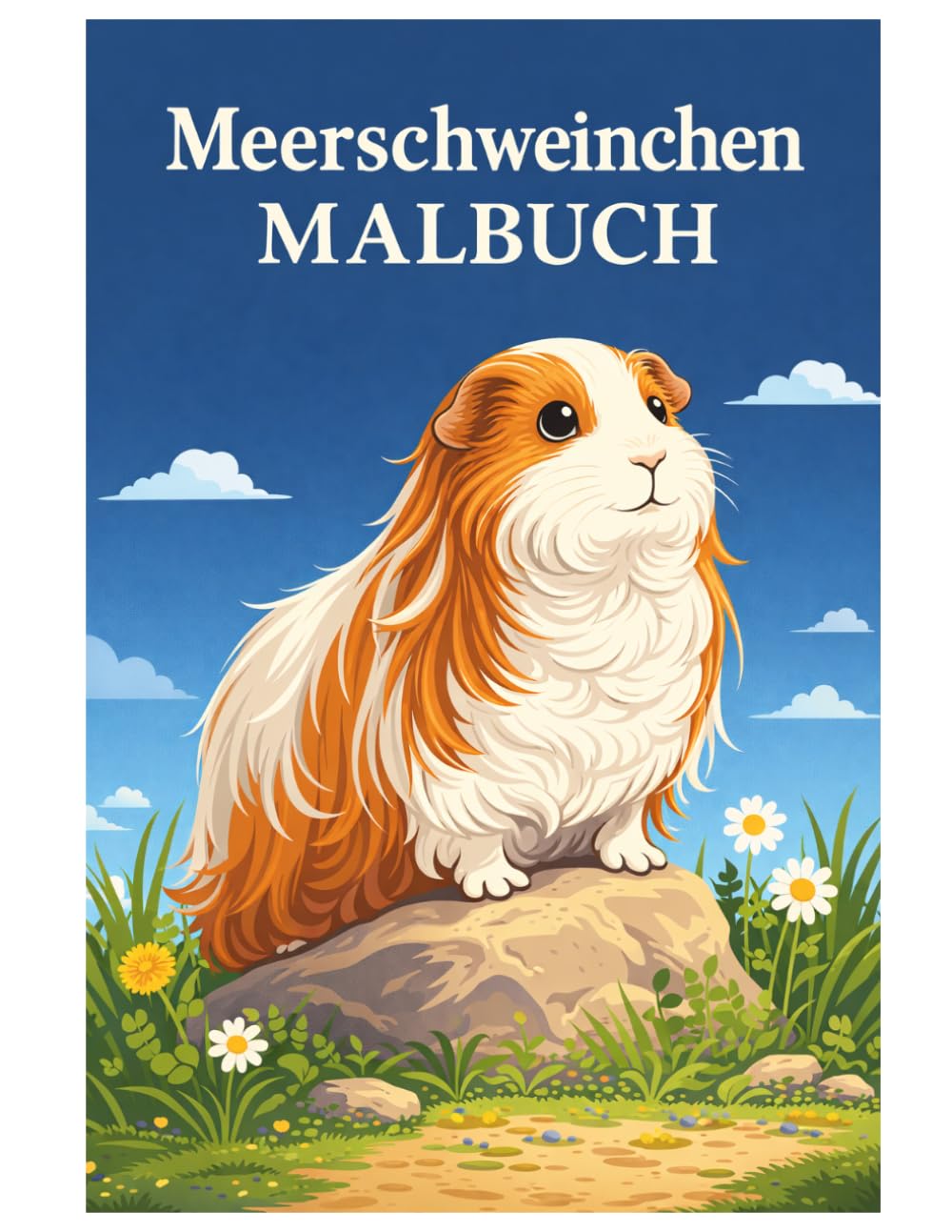 Meerschweinchen Malbuch: 50 Detailreiche Meerschweinchen Ausmalbilder mit Natur Szenen für Kinder, Jugendliche und Erwachsene