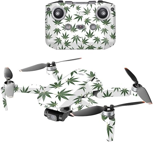 Miniatura 1 de MIGHTY SKINS Brillantina brillante compatible con el dron portátil DJI Mini 2, hojas de maceta verdes, acabado de purpurina protectora, duradero de